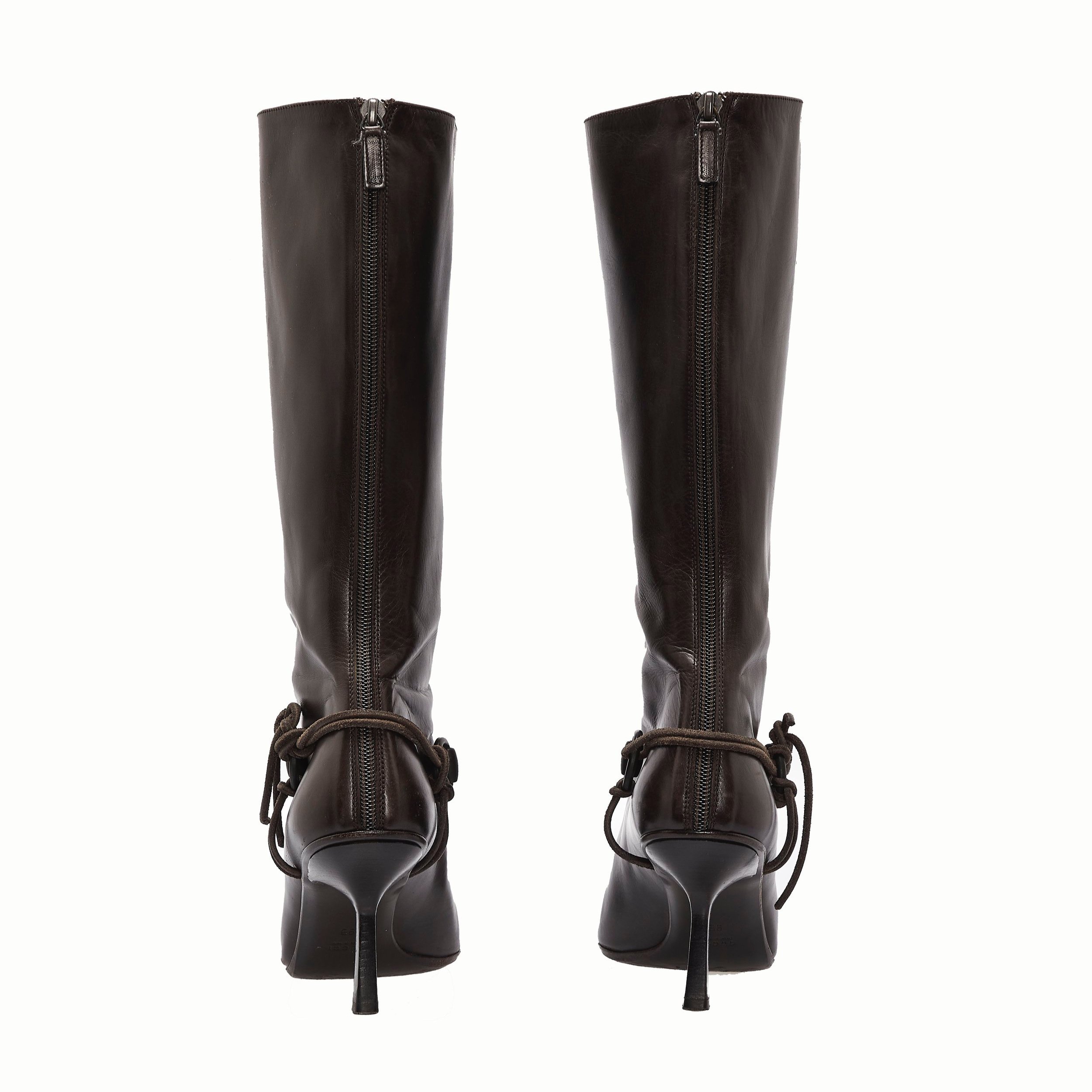 Gucci by Tom Ford 1990s Dark Brown Leather Horsebit Boots | FIND